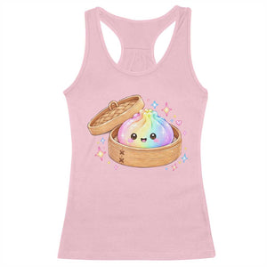 Cute Rainbow Dumpling Squishy Racerback Tank Top Kawaii Graphic TS10 Light Pink Print Your Wear