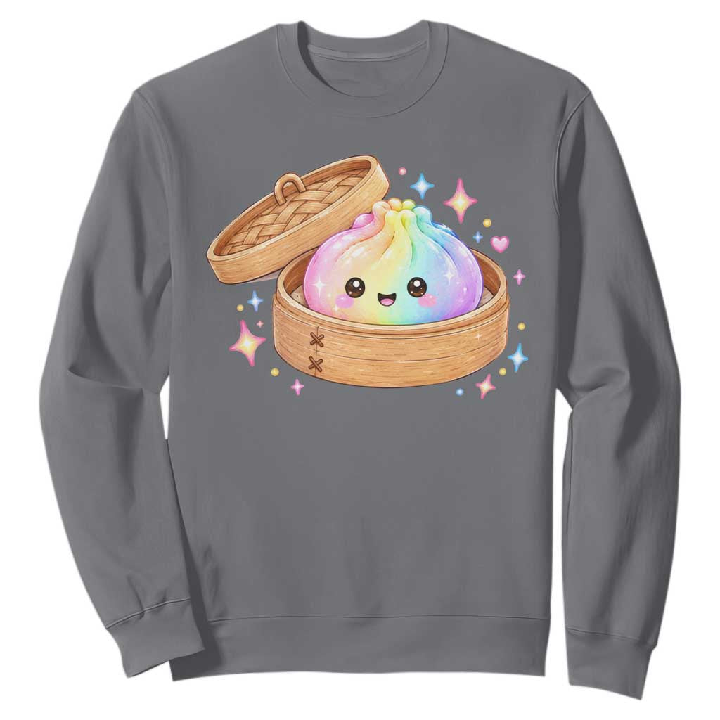 Cute Rainbow Dumpling Squishy Sweatshirt Kawaii Graphic TS10 Charcoal Print Your Wear