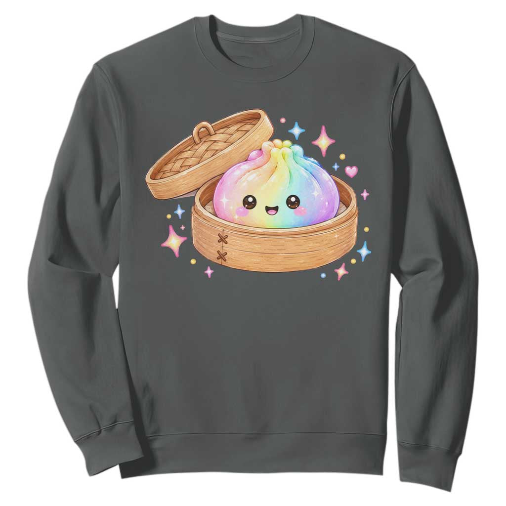Cute Rainbow Dumpling Squishy Sweatshirt Kawaii Graphic TS10 Dark Heather Print Your Wear