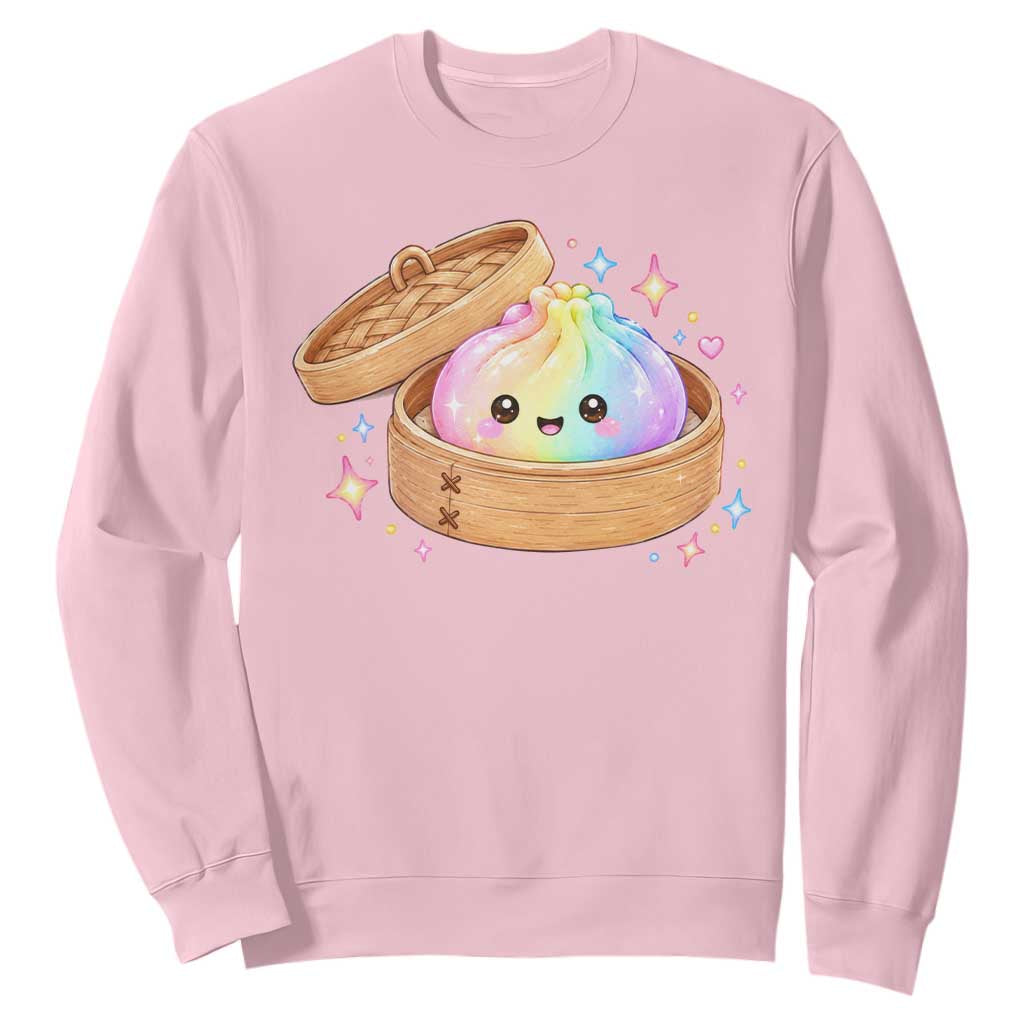 Cute Rainbow Dumpling Squishy Sweatshirt Kawaii Graphic TS10 Light Pink Print Your Wear