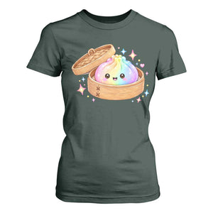 Cute Rainbow Dumpling Squishy T Shirt For Women Kawaii Graphic TS10 Dark Forest Green Print Your Wear