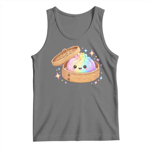 Cute Rainbow Dumpling Squishy Tank Top Kawaii Graphic TS10 Black Heather Print Your Wear