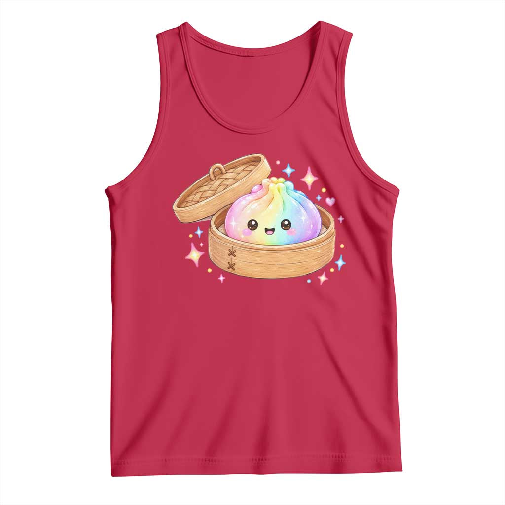 Cute Rainbow Dumpling Squishy Tank Top Kawaii Graphic TS10 Red Print Your Wear