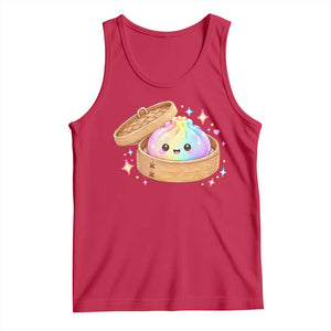 Cute Rainbow Dumpling Squishy Tank Top Kawaii Graphic TS10 Red Print Your Wear