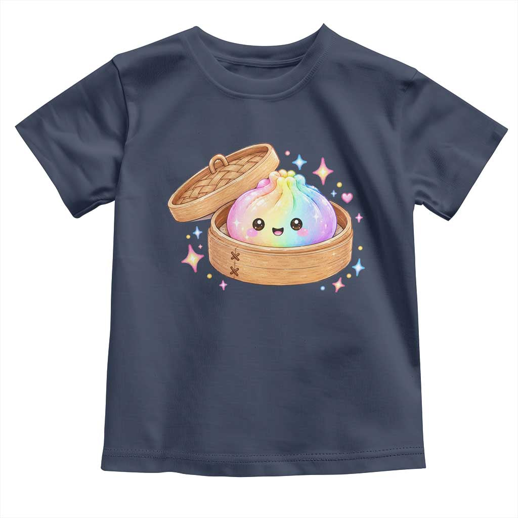 Cute Rainbow Dumpling Squishy Toddler T Shirt Kawaii Graphic TS10 Navy Print Your Wear