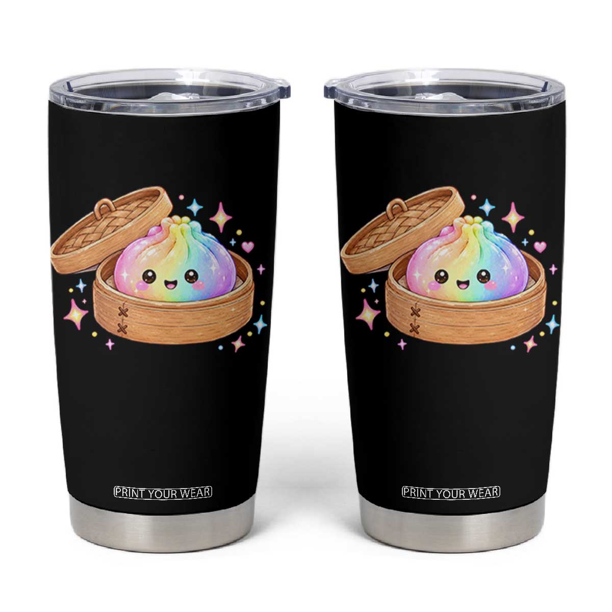 Cute Rainbow Dumpling Squishy Tumbler Cup Kawaii Graphic