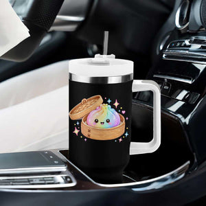 Cute Rainbow Dumpling Squishy Tumbler With Handle Kawaii Graphic