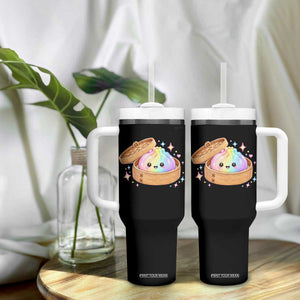 Cute Rainbow Dumpling Squishy Tumbler With Handle Kawaii Graphic