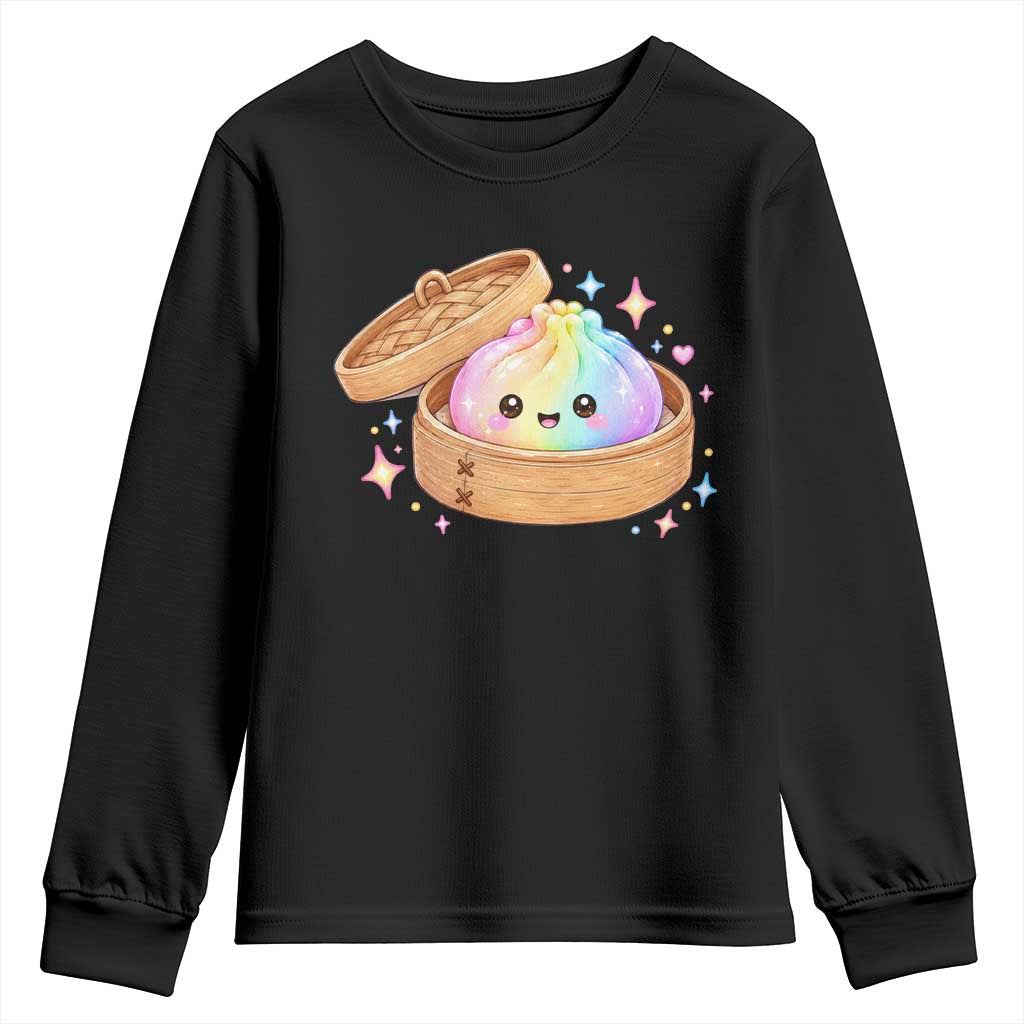 Cute Rainbow Dumpling Squishy Youth Sweatshirt Kawaii Graphic TS10 Black Print Your Wear