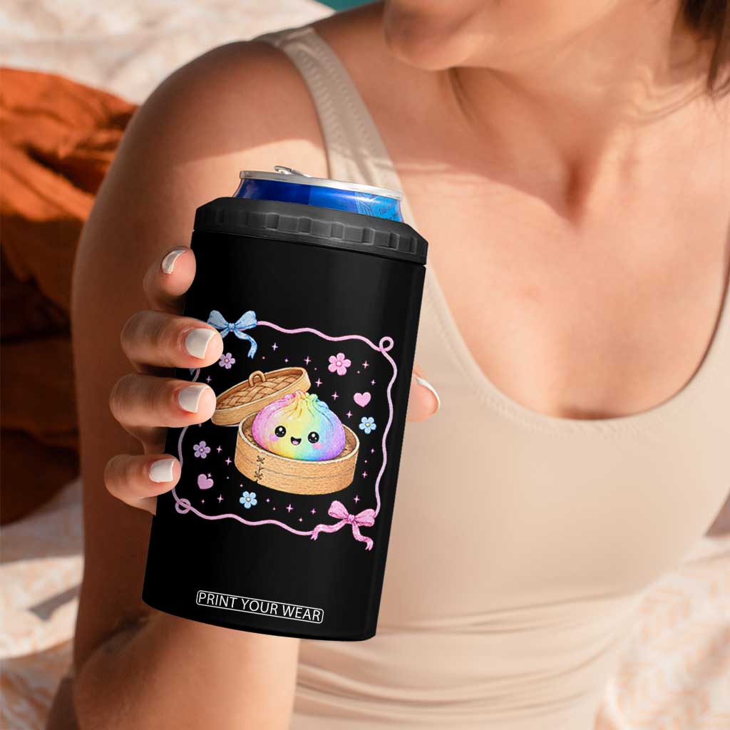 Squishy Lovers 4 in 1 Can Cooler Tumbler Cute Dumpling Graphic Coquette Bow Girls TS10 Print Your Wear