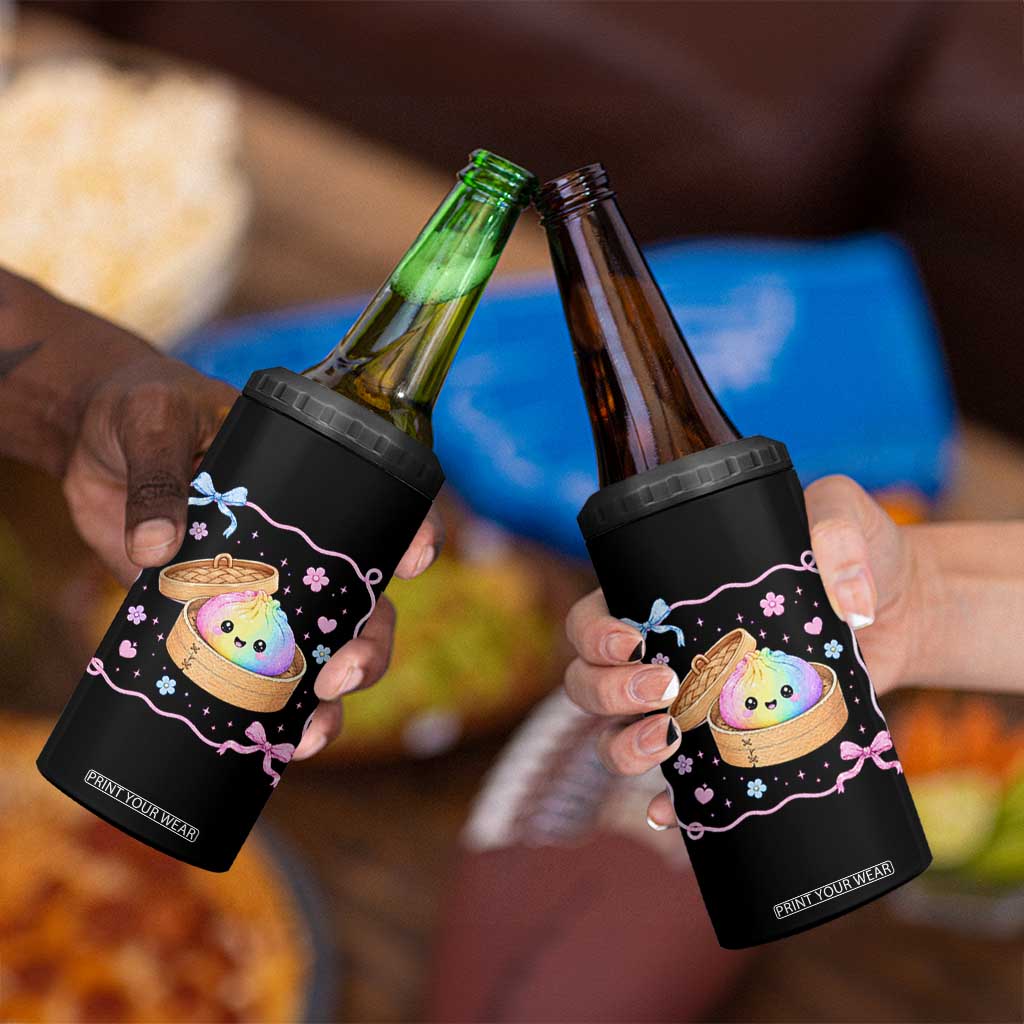 Squishy Lovers 4 in 1 Can Cooler Tumbler Cute Dumpling Graphic Coquette Bow Girls TS10 Print Your Wear