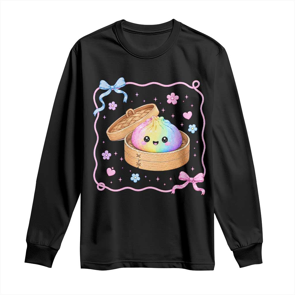 Squishy Lovers Long Sleeve Shirt Cute Dumpling Graphic Coquette Bow Girls TS10 Black Print Your Wear