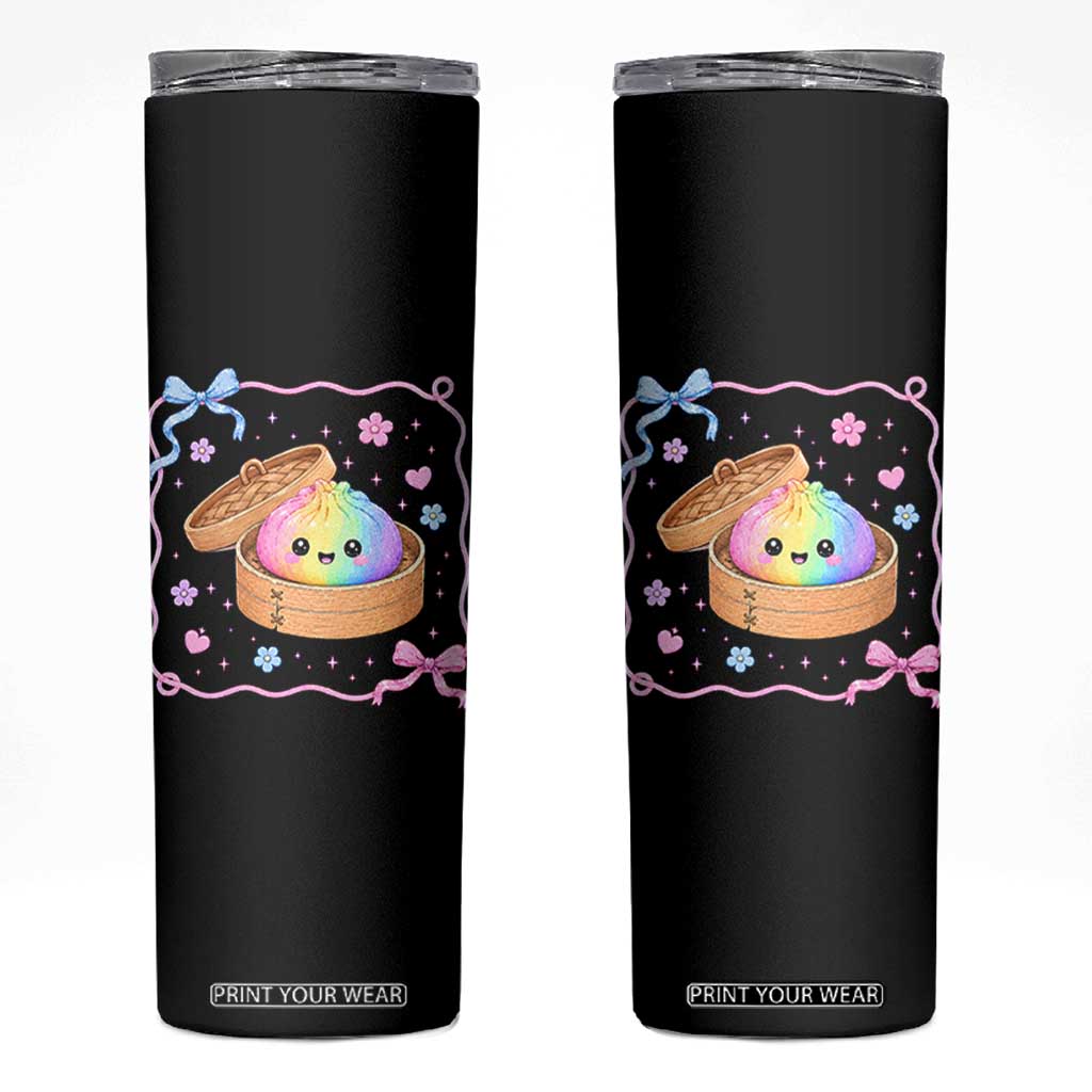 Squishy Lovers Skinny Tumbler Cute Dumpling Graphic Coquette Bow Girls TS10 Black Print Your Wear