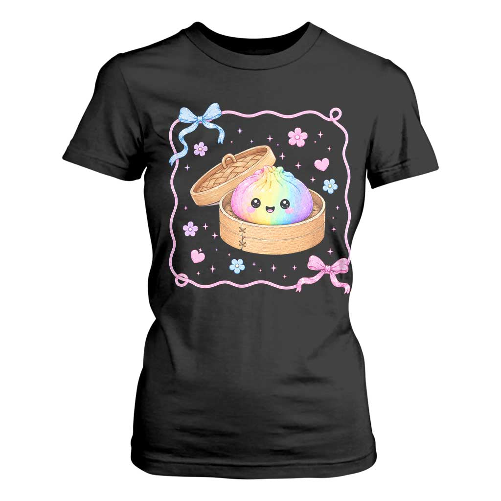 Squishy Lovers T Shirt For Women Cute Dumpling Graphic Coquette Bow Girls TS10 Black Print Your Wear