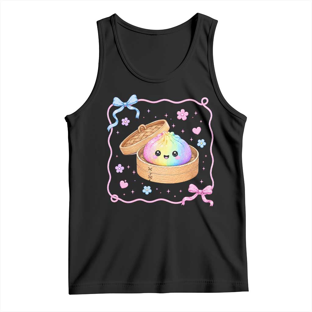 Squishy Lovers Tank Top Cute Dumpling Graphic Coquette Bow Girls TS10 Black Print Your Wear