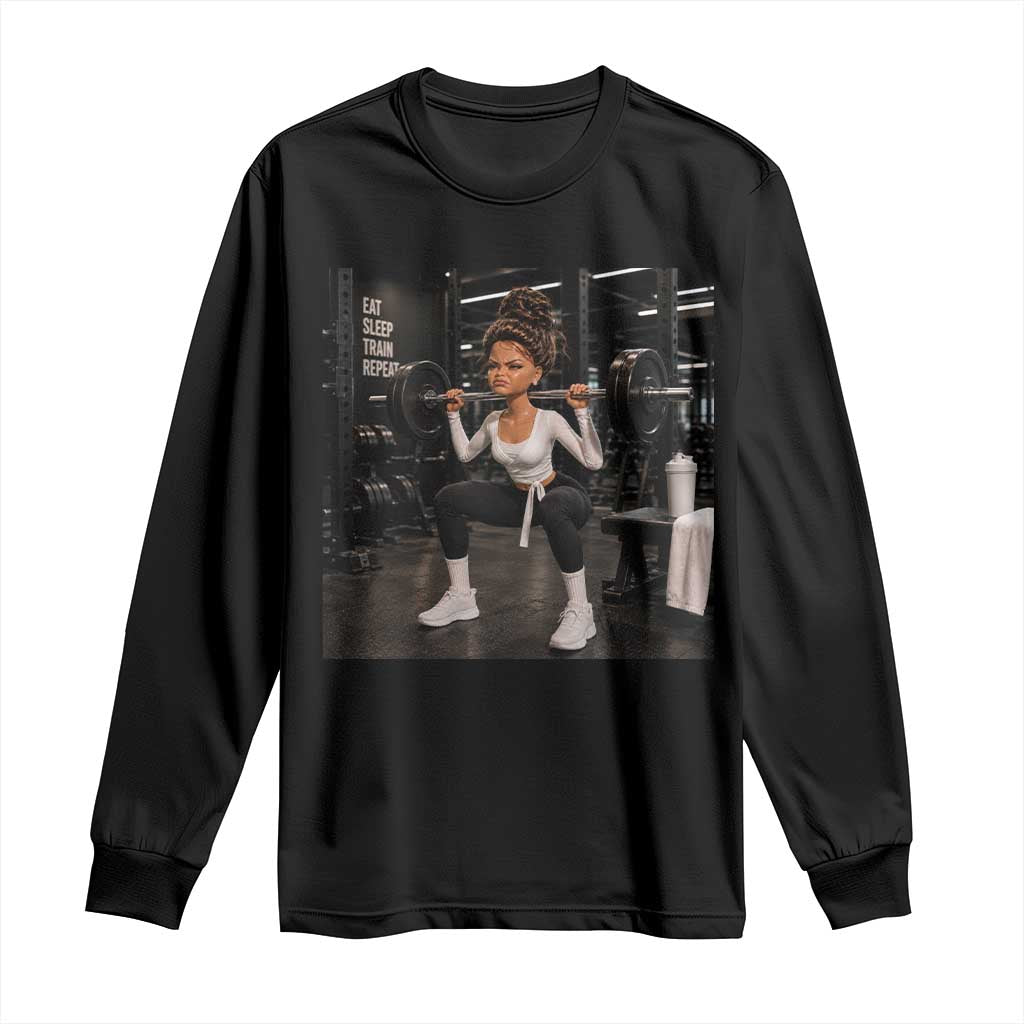 Disgusting Gym Girl Funny Workout Meme Long Sleeve Shirt Humor Fitness Lovers TS10 Black Print Your Wear