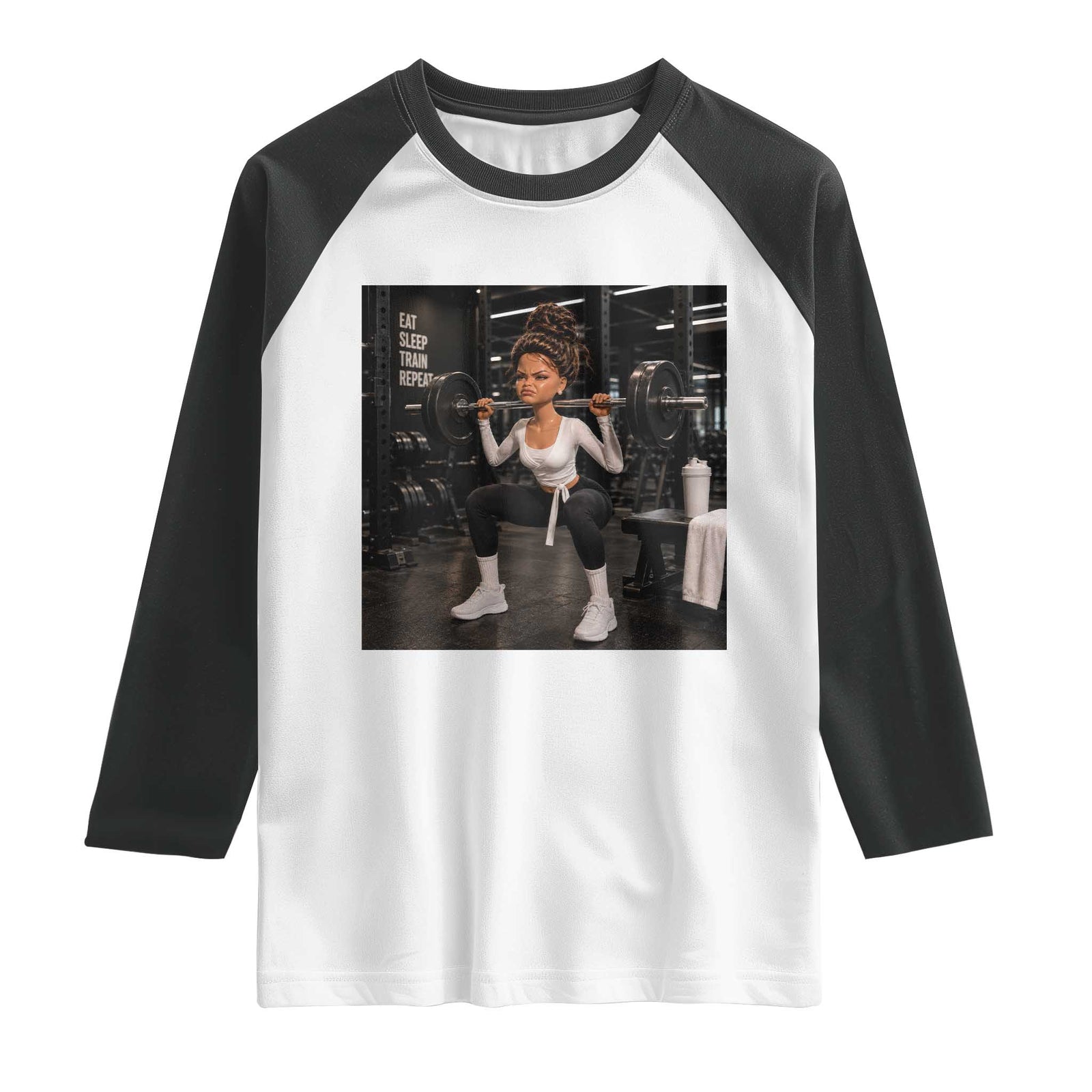 Disgusting Gym Girl Funny Workout Meme Raglan Shirt Humor Fitness Lovers TS10 White Black Print Your Wear