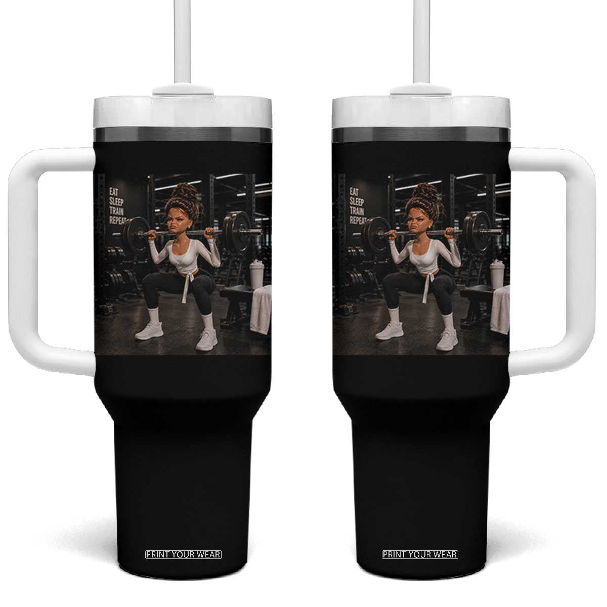 Disgusting Gym Girl Funny Workout Meme Tumbler With Handle Humor Fitness Lovers TS10 One Size: 40 oz Black Print Your Wear