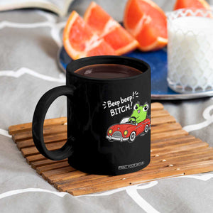 Beep Beep Frog Coffee Mug Funny Driving Frog Red Convertible Car Graphic TS10 Print Your Wear