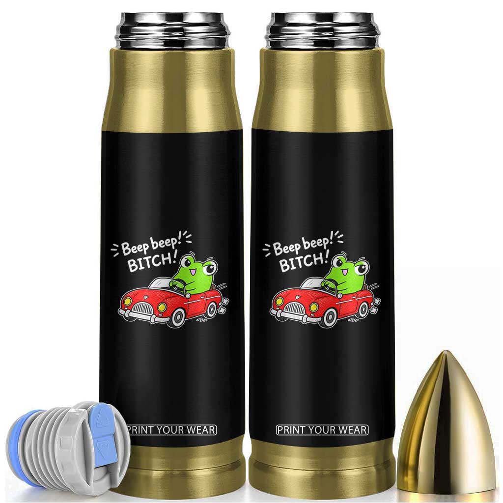 Beep Beep Frog Bullet Tumbler Funny Driving Frog Red Convertible Car Graphic TS10 Black Print Your Wear