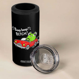 Beep Beep Frog 4 in 1 Can Cooler Tumbler Funny Driving Frog Red Convertible Car Graphic TS10 Print Your Wear