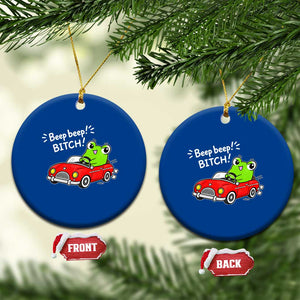 Beep Beep Frog Ceramic Ornament Funny Driving Frog Red Convertible Car Graphic TS10 1pc Blue Print Your Wear