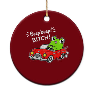 Beep Beep Frog Ceramic Ornament Funny Driving Frog Red Convertible Car Graphic TS10 1pc Red Print Your Wear