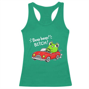 Beep Beep Frog Racerback Tank Top Funny Driving Frog Red Convertible Car Graphic TS10 Irish Green Print Your Wear