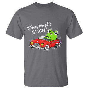 Beep Beep Frog T Shirt Funny Driving Frog Red Convertible Car Graphic TS10 Charcoal Print Your Wear