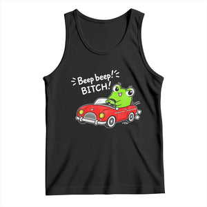 Beep Beep Frog Tank Top Funny Driving Frog Red Convertible Car Graphic TS10 Black Print Your Wear