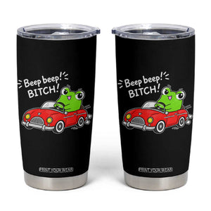 Beep Beep Frog Tumbler Cup Funny Driving Frog Red Convertible Car Graphic TS10 Black Print Your Wear