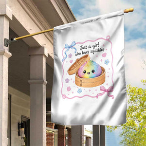 Just A Girl Who Loves Squishies Garden Flag Cute Dumpling Graphic Coquette Bow Girls TS10 Print Your Wear