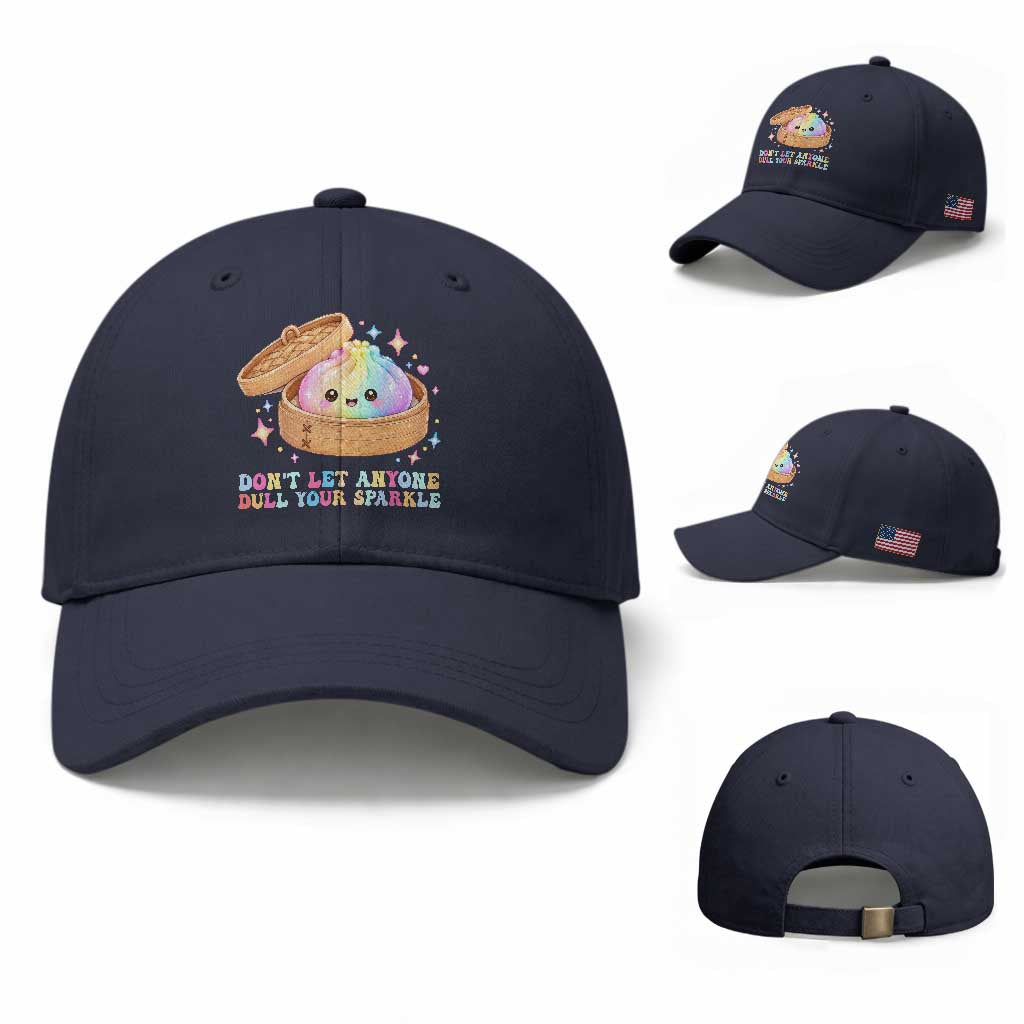 Dont Let Anyone Dull Your Sparkle Cute Rainbow Dumpling Squishy Graphic Baseball Cap
