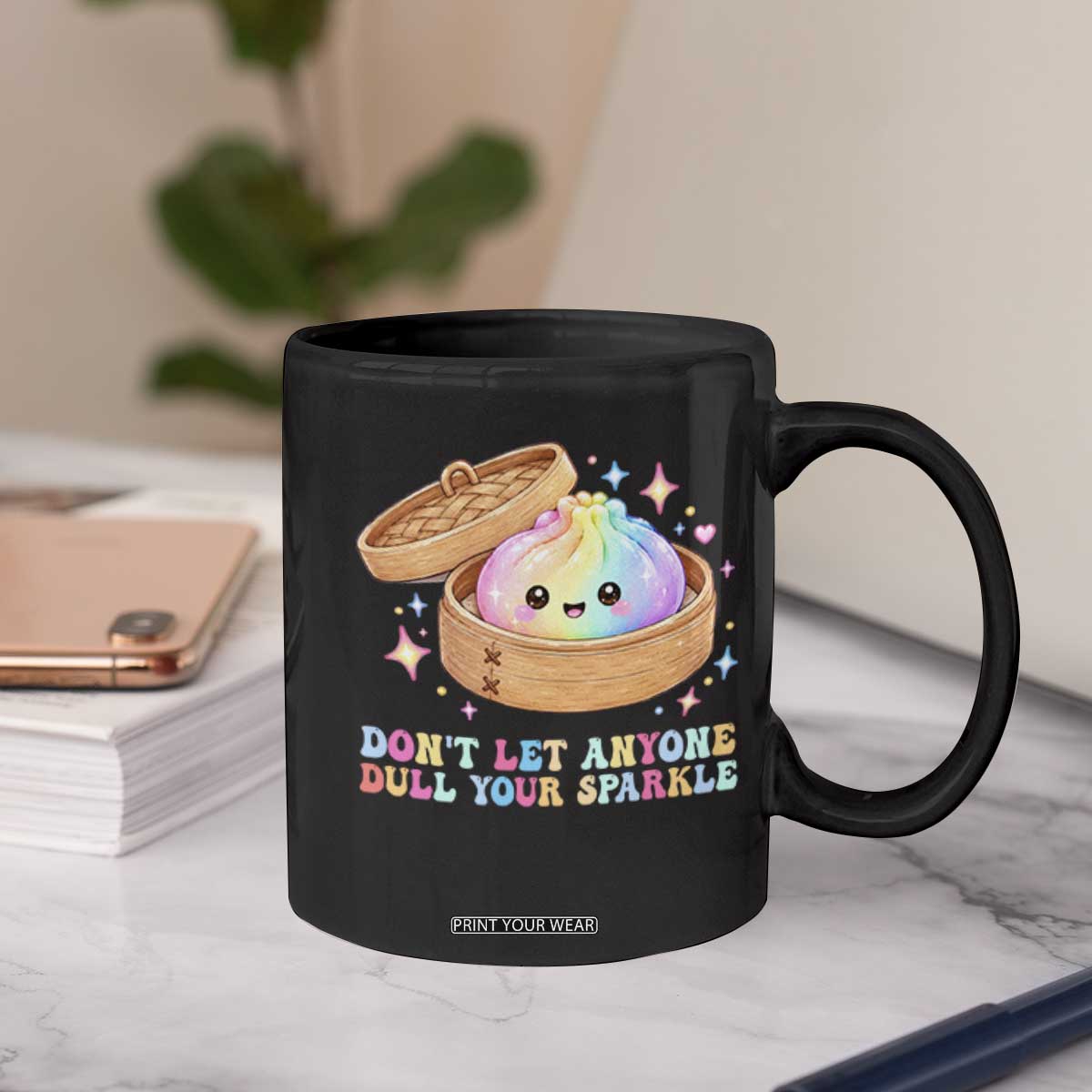 Dont Let Anyone Dull Your Sparkle Cute Rainbow Dumpling Squishy Graphic Coffee Mug