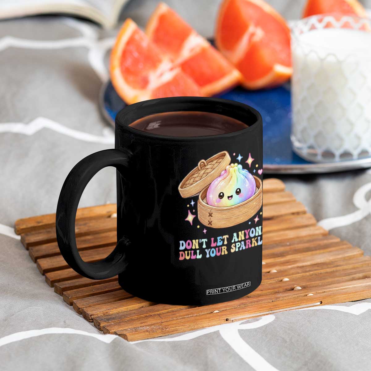 Dont Let Anyone Dull Your Sparkle Cute Rainbow Dumpling Squishy Graphic Coffee Mug