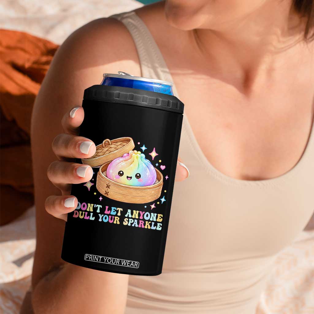 Dont Let Anyone Dull Your Sparkle Cute Rainbow Dumpling Squishy Graphic 4 in 1 Can Cooler Tumbler