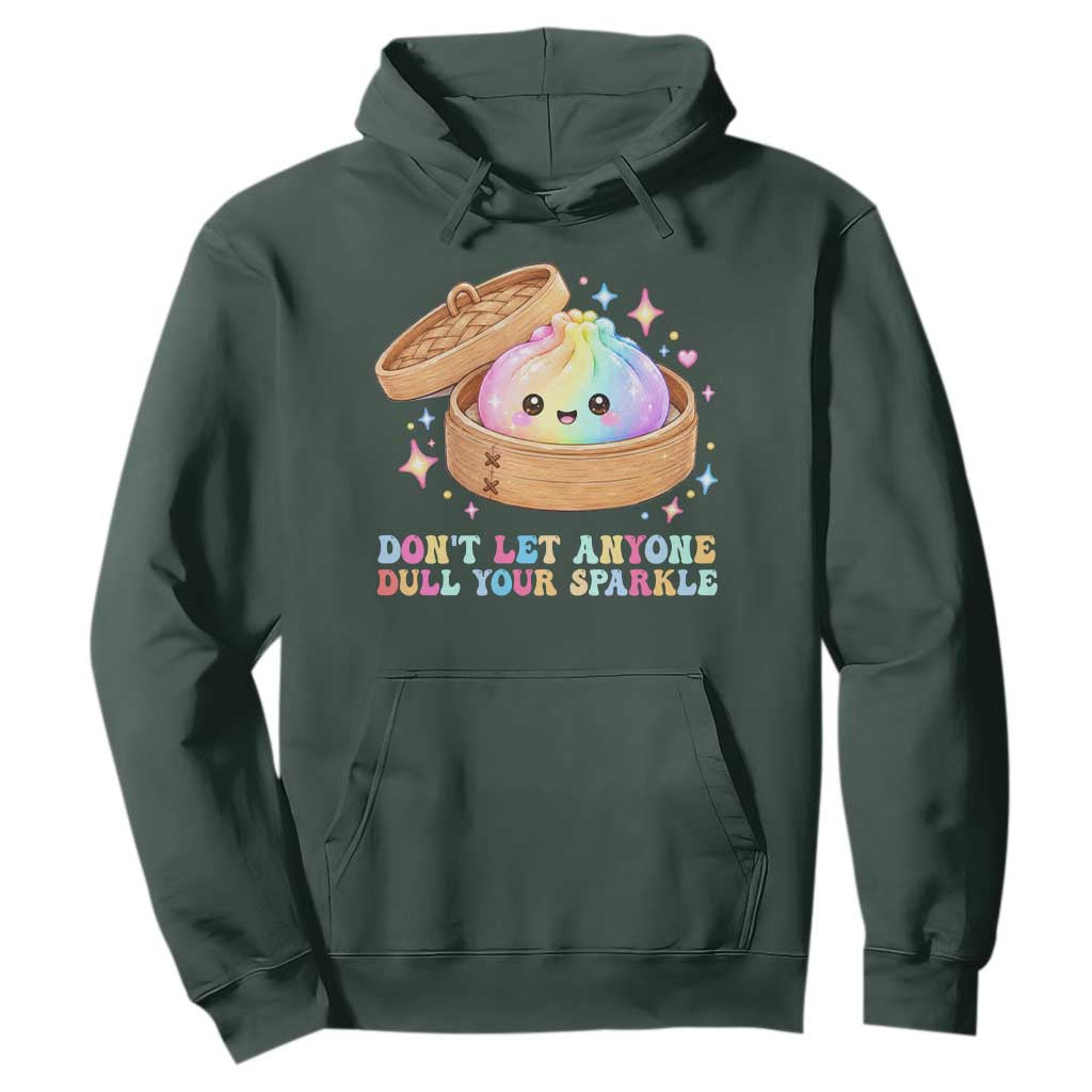 Dont Let Anyone Dull Your Sparkle Cute Rainbow Dumpling Squishy Graphic Hoodie TS10 Dark Forest Green Print Your Wear