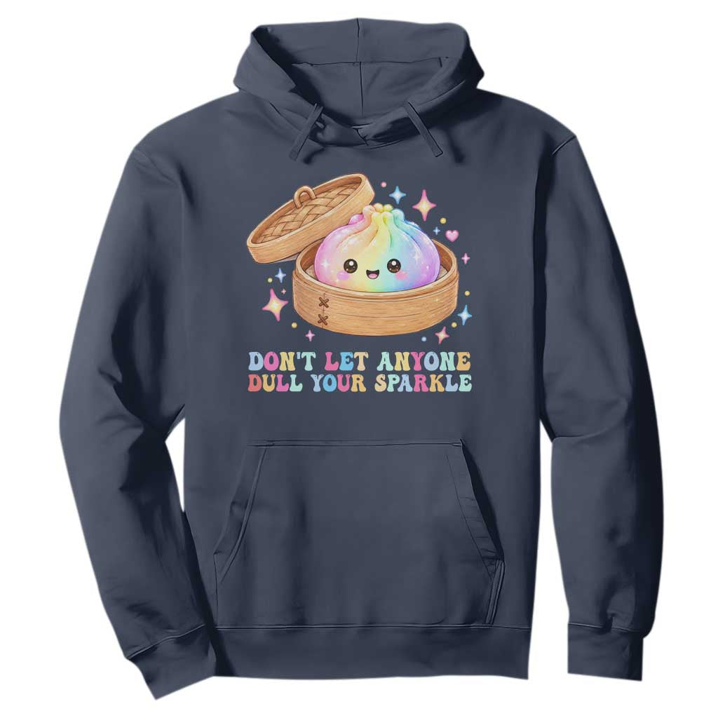 Dont Let Anyone Dull Your Sparkle Cute Rainbow Dumpling Squishy Graphic Hoodie TS10 Navy Print Your Wear
