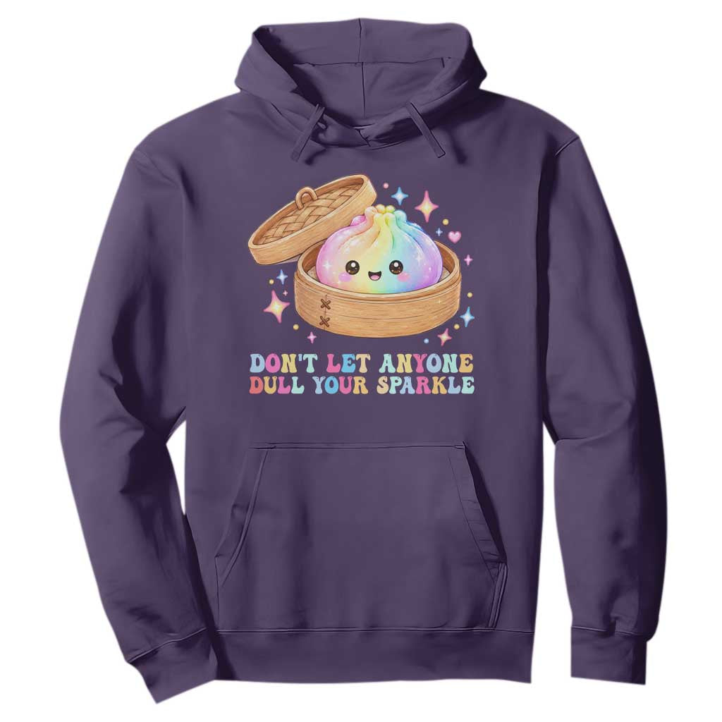 Dont Let Anyone Dull Your Sparkle Cute Rainbow Dumpling Squishy Graphic Hoodie TS10 Purple Print Your Wear