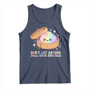 Dont Let Anyone Dull Your Sparkle Cute Rainbow Dumpling Squishy Graphic Tank Top TS10 Navy Print Your Wear