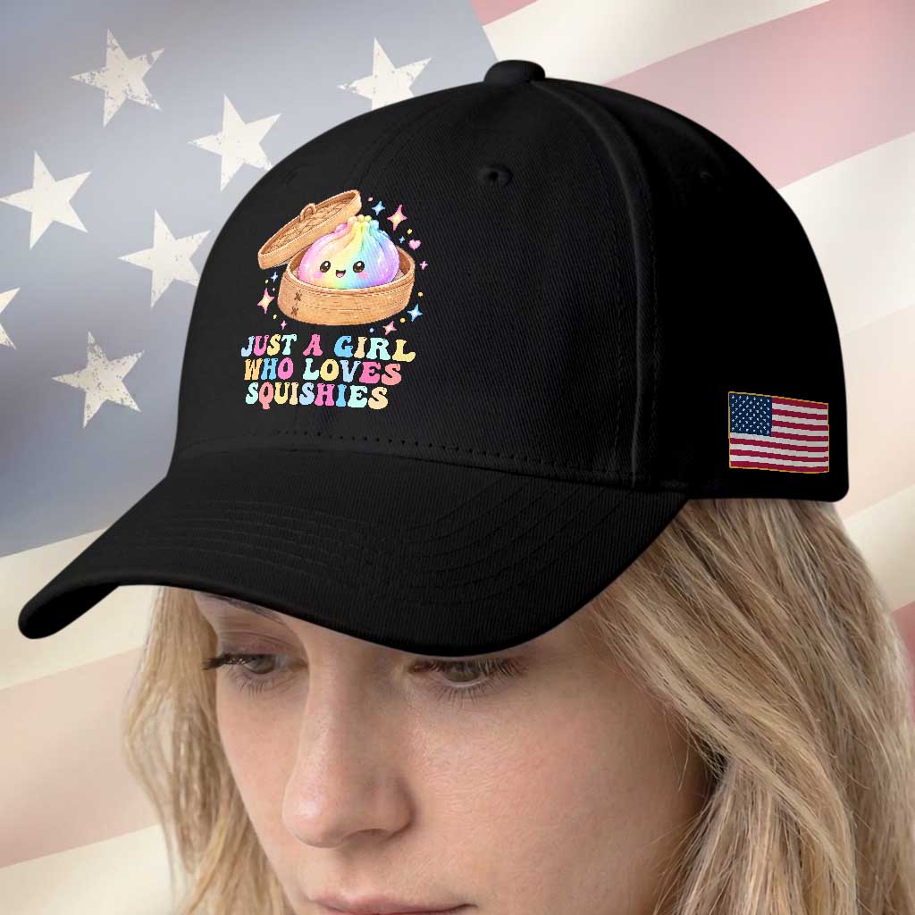Just A Girl Who Loves Squishies Baseball Cap Cute Rainbow Dumpling Squishy Graphic