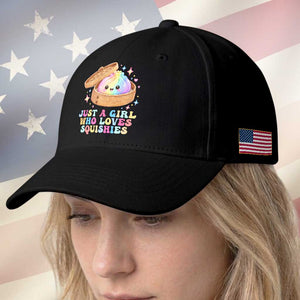 Just A Girl Who Loves Squishies Baseball Cap Cute Rainbow Dumpling Squishy Graphic