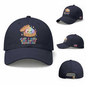 Just A Girl Who Loves Squishies Baseball Cap Cute Rainbow Dumpling Squishy Graphic