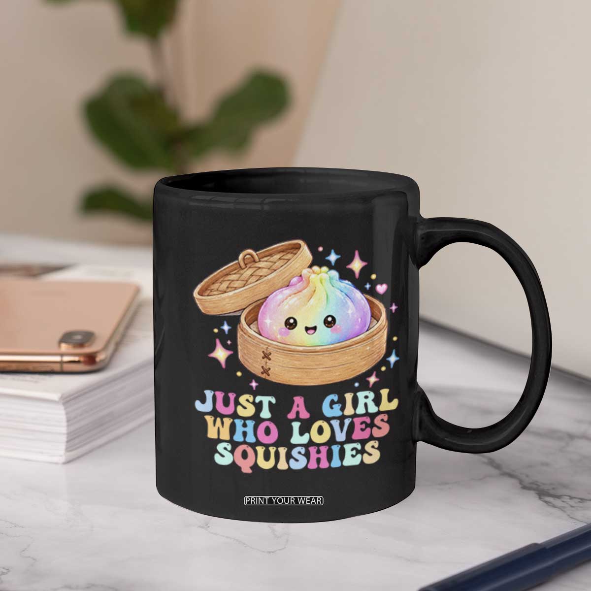 Just A Girl Who Loves Squishies Coffee Mug Cute Rainbow Dumpling Squishy Graphic