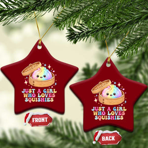 Just A Girl Who Loves Squishies Ceramic Ornament Cute Rainbow Dumpling Squishy Graphic TS10 Print Your Wear
