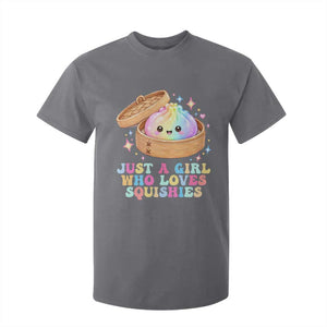 Just A Girl Who Loves Squishies T Shirt For Kid Cute Rainbow Dumpling Squishy Graphic TS10 Charcoal Print Your Wear