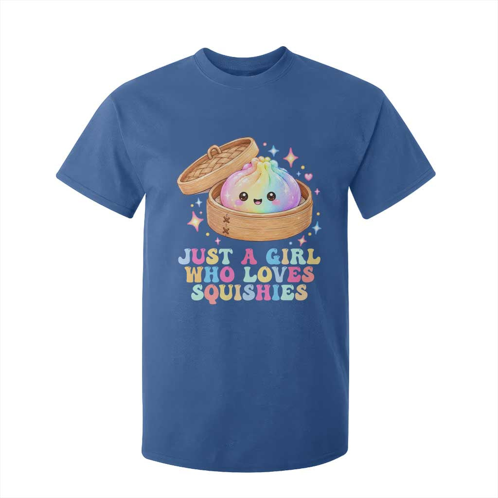 Just A Girl Who Loves Squishies T Shirt For Kid Cute Rainbow Dumpling Squishy Graphic TS10 Royal Blue Print Your Wear