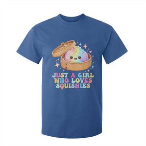 Just A Girl Who Loves Squishies T Shirt For Kid Cute Rainbow Dumpling Squishy Graphic TS10 Royal Blue Print Your Wear
