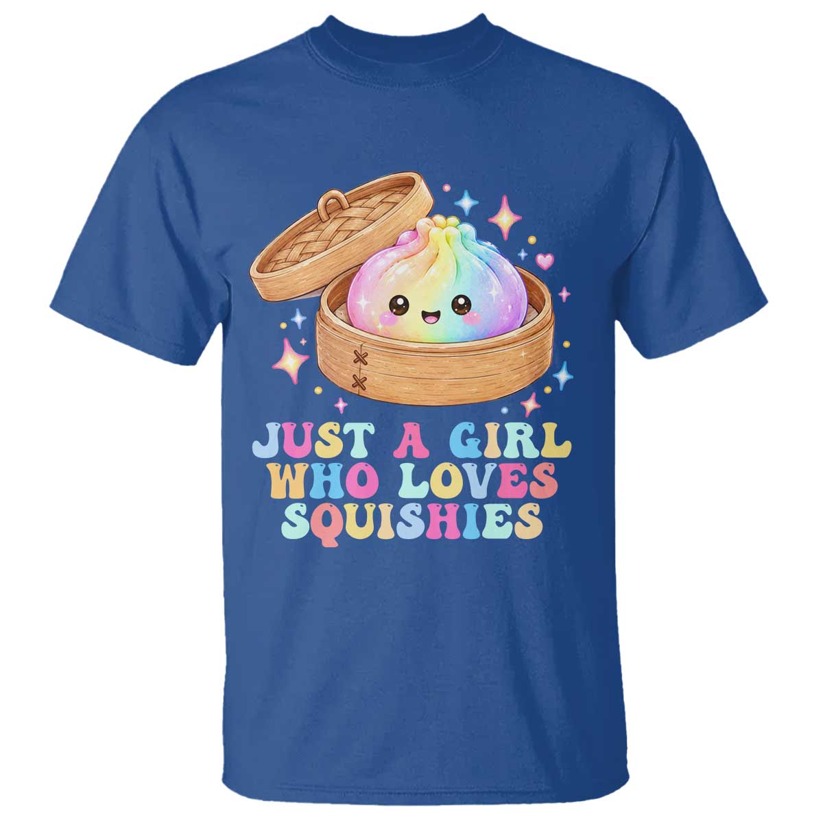 Just A Girl Who Loves Squishies T Shirt Cute Rainbow Dumpling Squishy Graphic TS10 Royal Blue Print Your Wear
