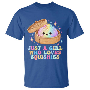 Just A Girl Who Loves Squishies T Shirt Cute Rainbow Dumpling Squishy Graphic TS10 Royal Blue Print Your Wear